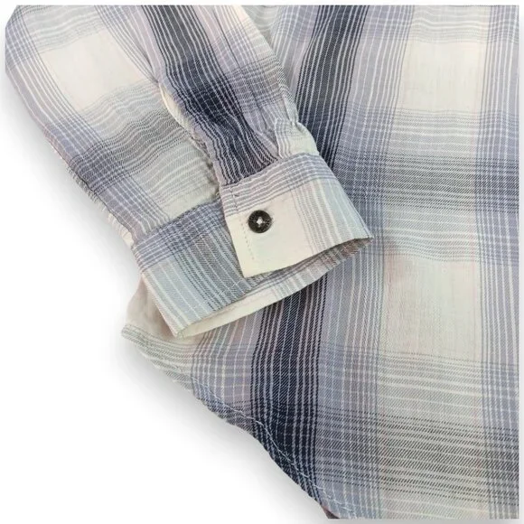 MUDD-Women's-Plaid-Gray-Black-Pink-SMALL-pullover-V Neck-Long Sleeve-Pockets - Picture 9 of 16